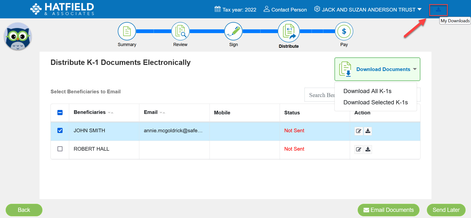 K1 Distribution Taxpayer Instructions SafeSend Returns
