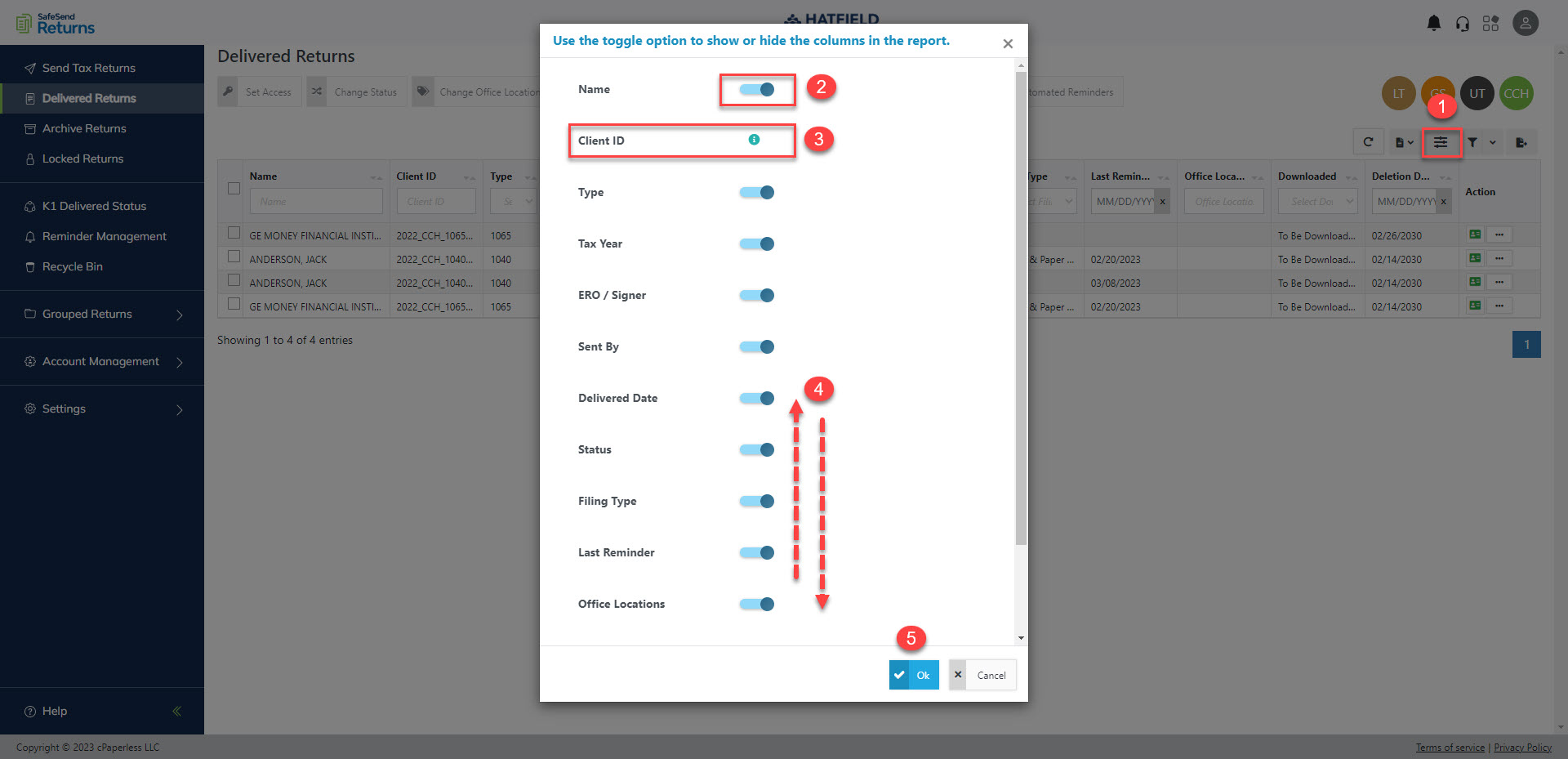 Delivered Returns Dashboard Safesend Returns