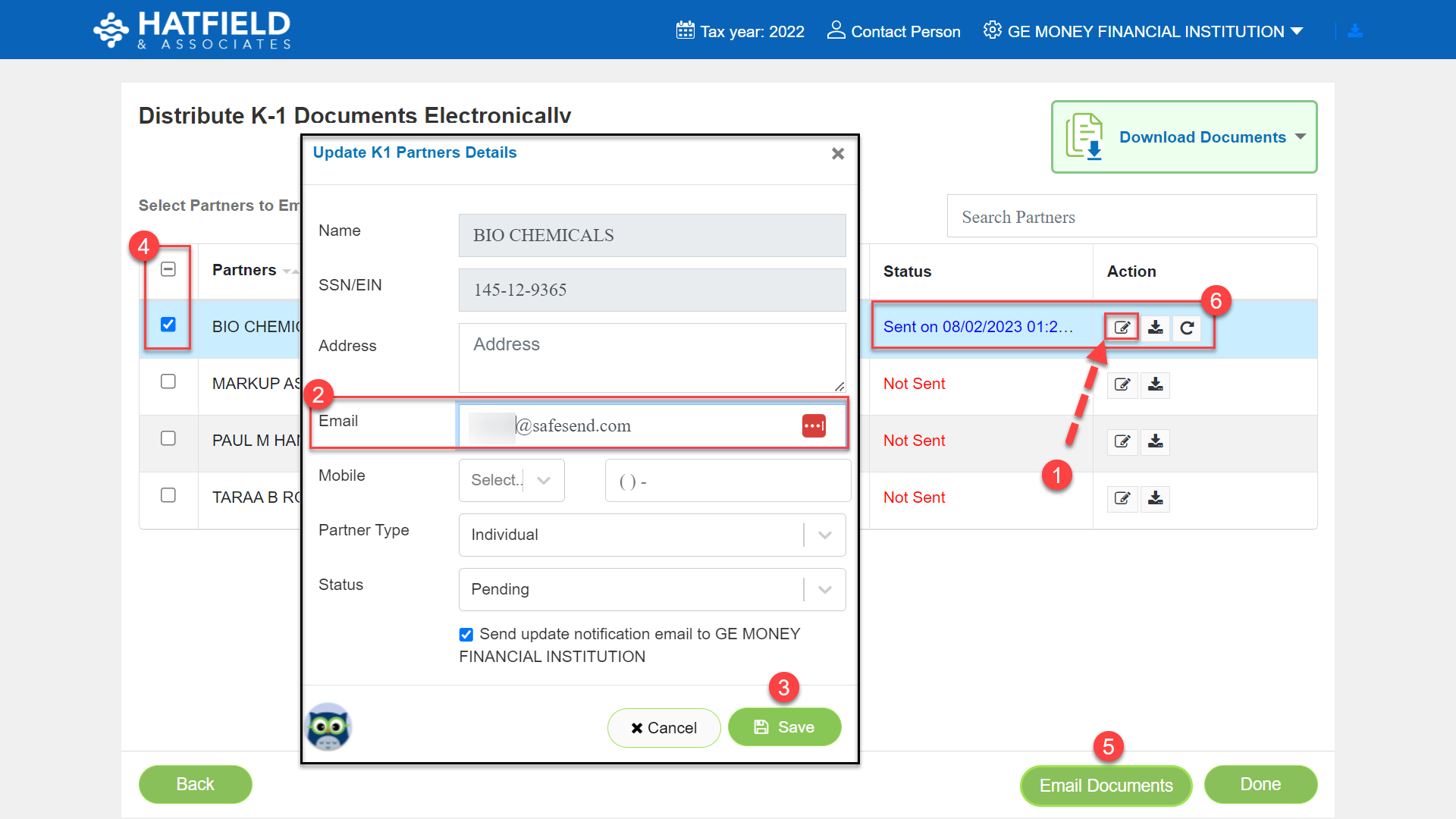 K1 Distribution Firm Instructions SafeSend Returns
