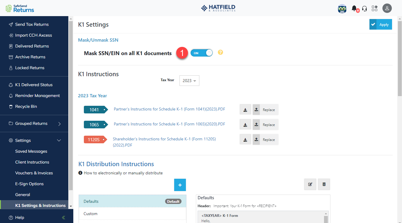 Returns Settings Overview – SafeSend Returns