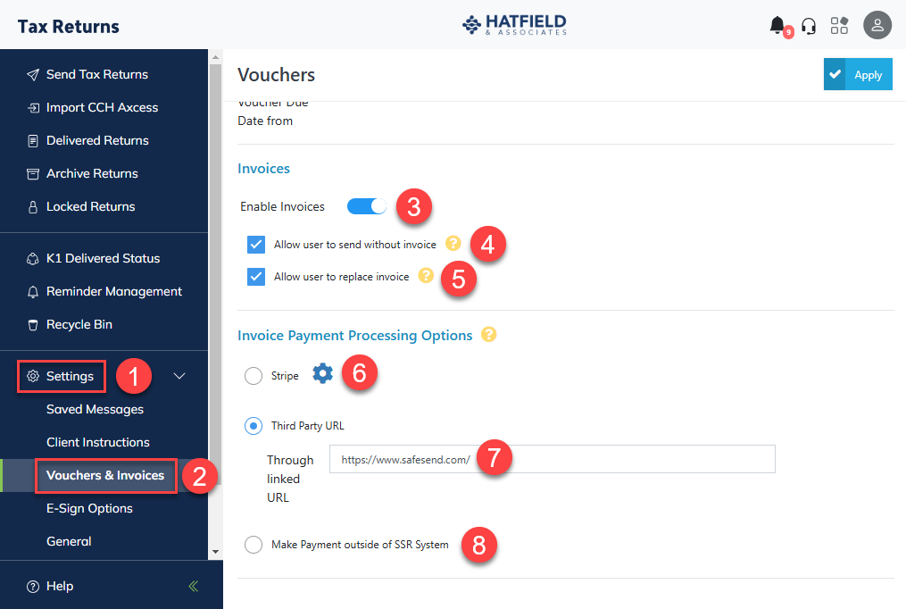 Invoices Overview – SafeSend Returns