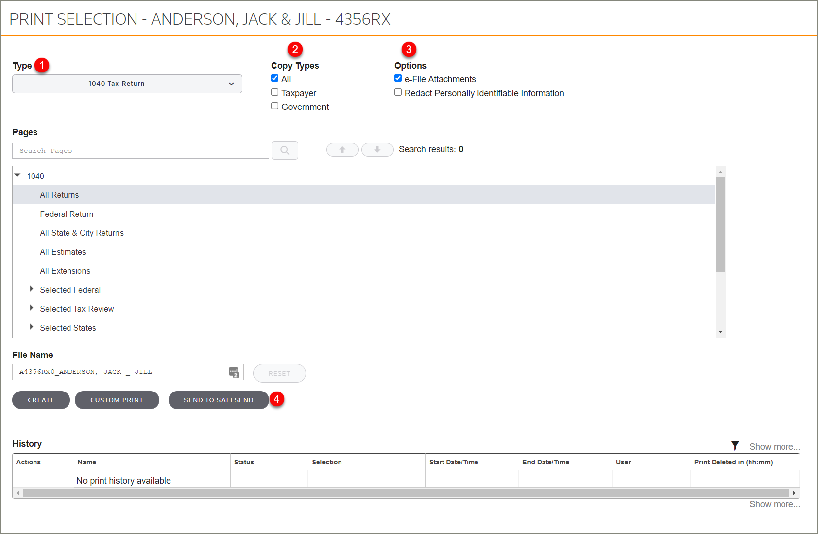 GoSystem Tax RS Integration SafeSend Returns