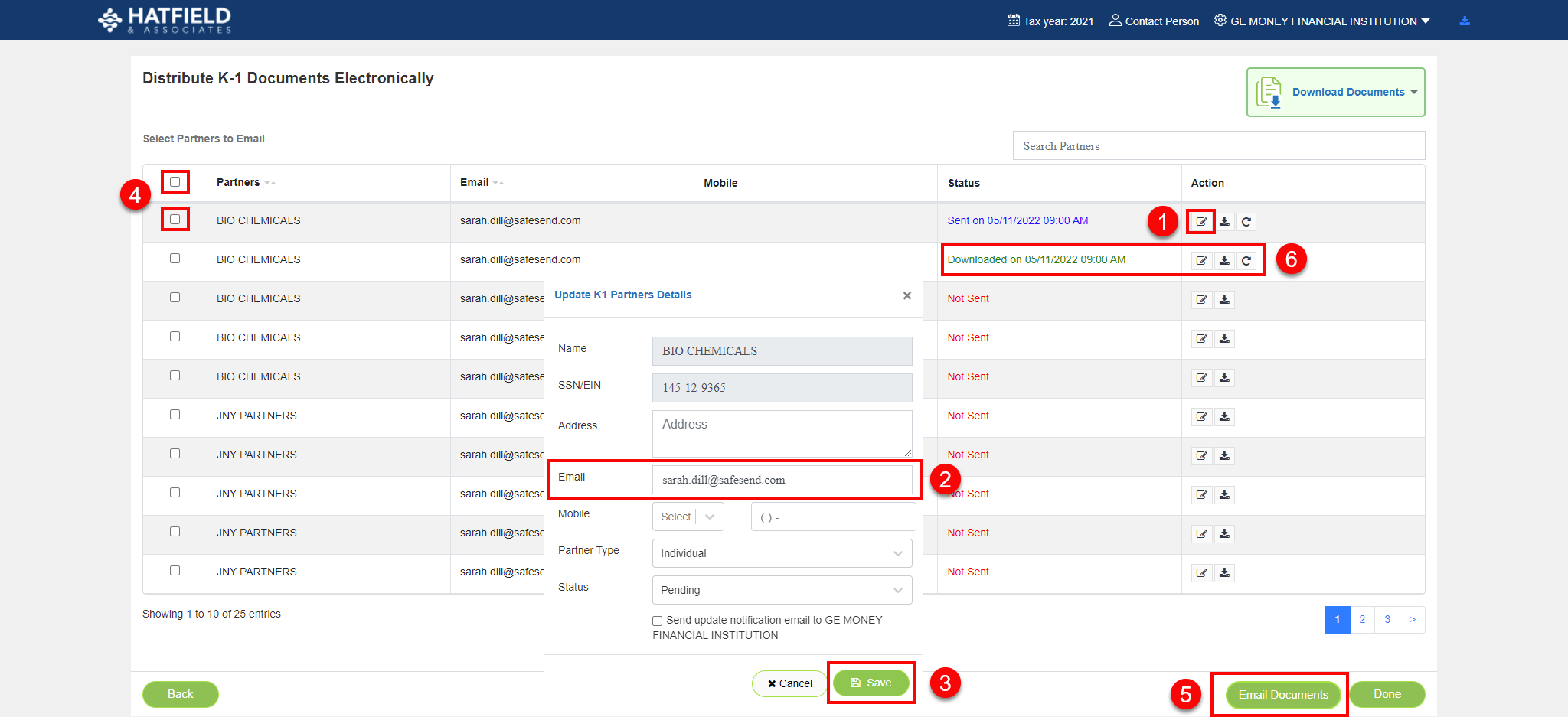 K1 Distribution Firm Instructions SafeSend Returns