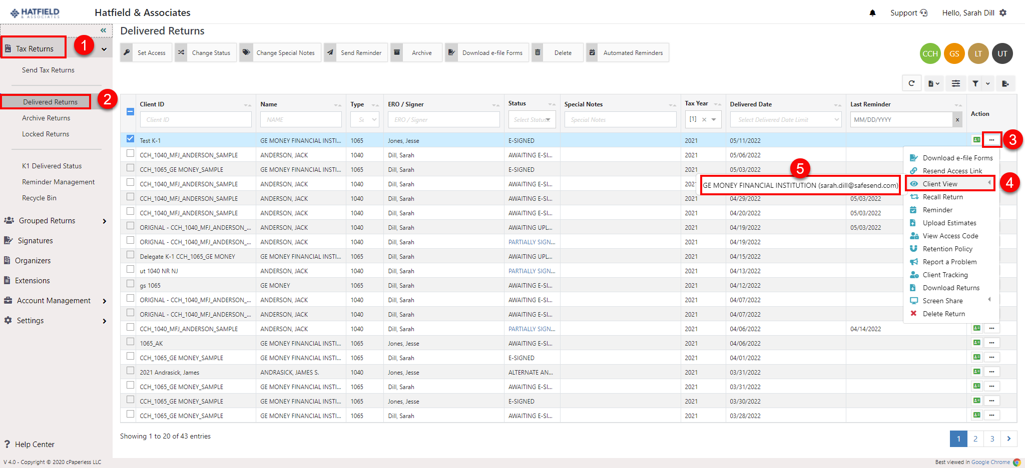K1 Distribution Firm Instructions SafeSend Returns