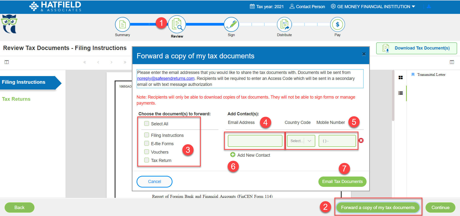 Forward A Copy Of Your Return SafeSend Returns